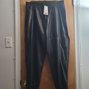 Dynamite faux leather drawstring joggers